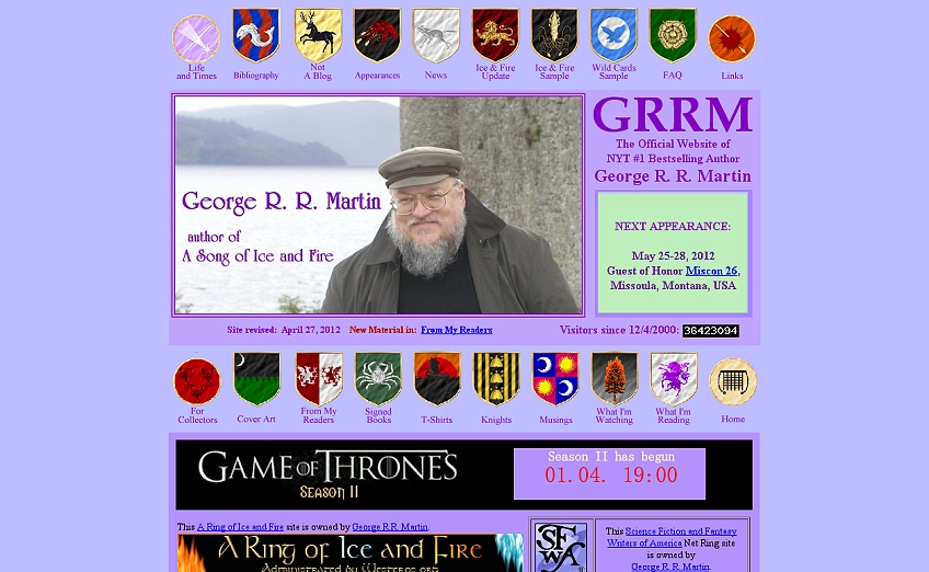 George R.R. Martin  Website of author George R.R. Martin